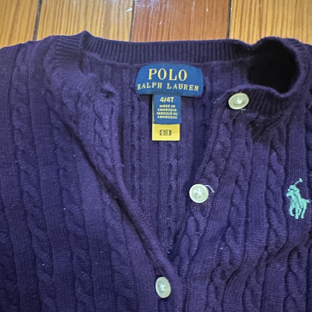 Polo by Ralph Lauren Women's Deep Purple Cardigan - Picture 3 of 3